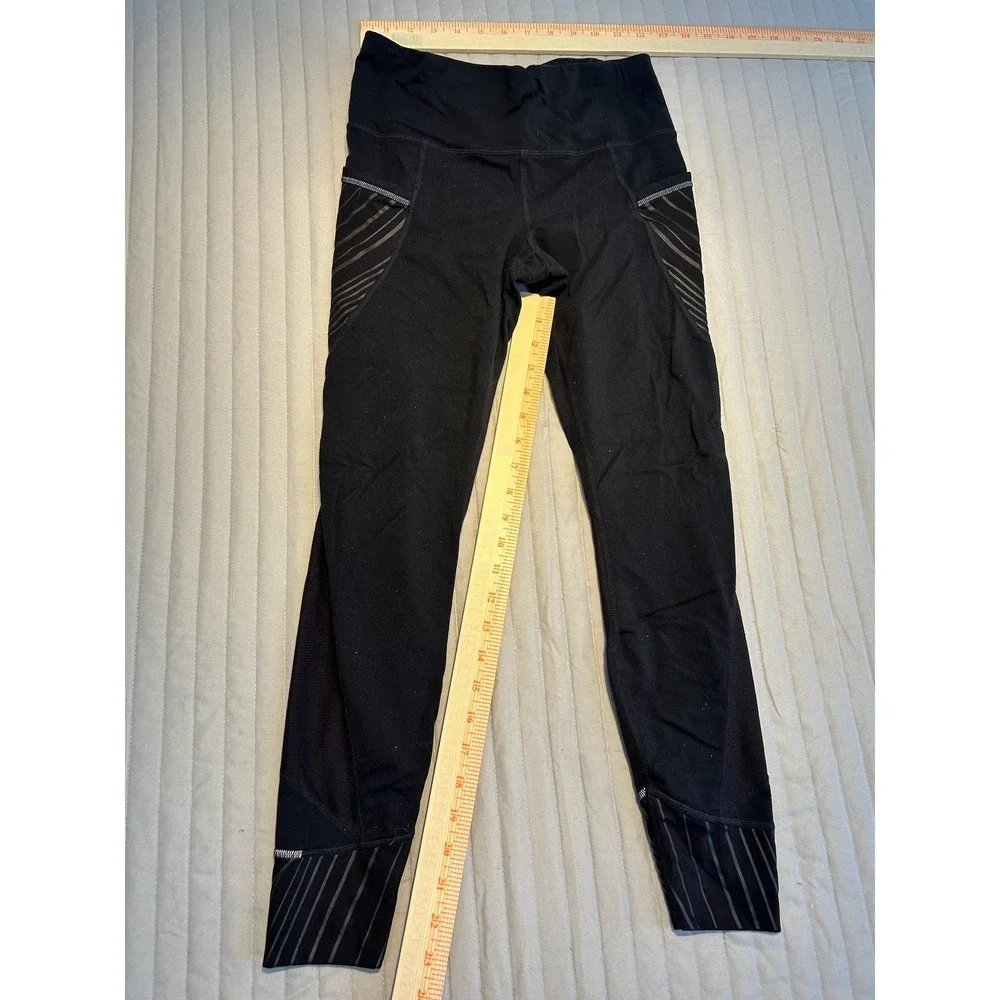 Athleta‎ Women's Black Athletic Leggings High Waist Side Pockets Size S